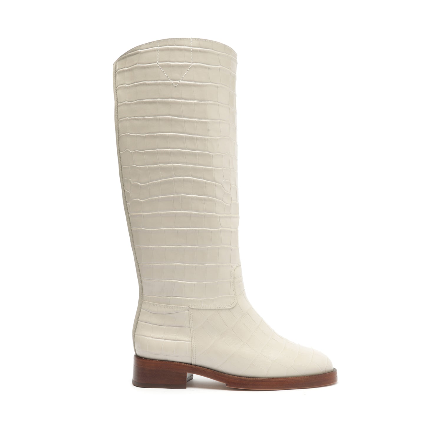 Schutz Terrance Up Leather Boot 7.5 - Cream - Leather